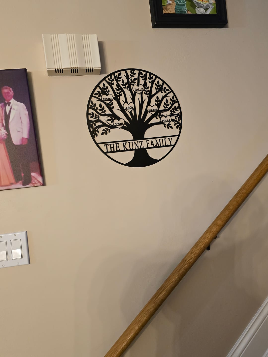 Customer photo review of Tree of Life Personalized Family Tree Metal Sign with Hearts – Custom Name & Date – Large Laser Cut Steel Wall Art