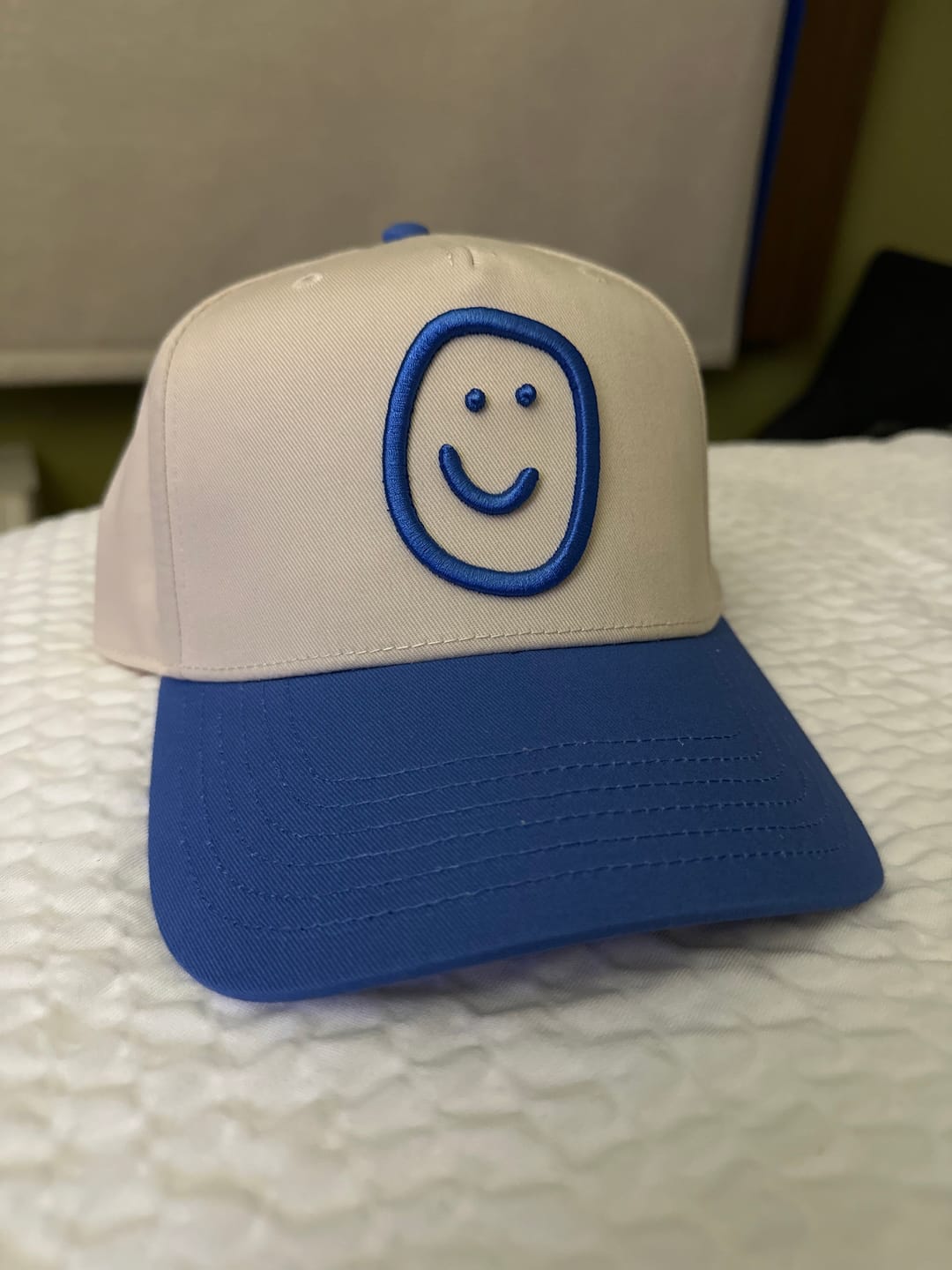 Customer photo review of Nick Hat - Natural/Cobalt Blue