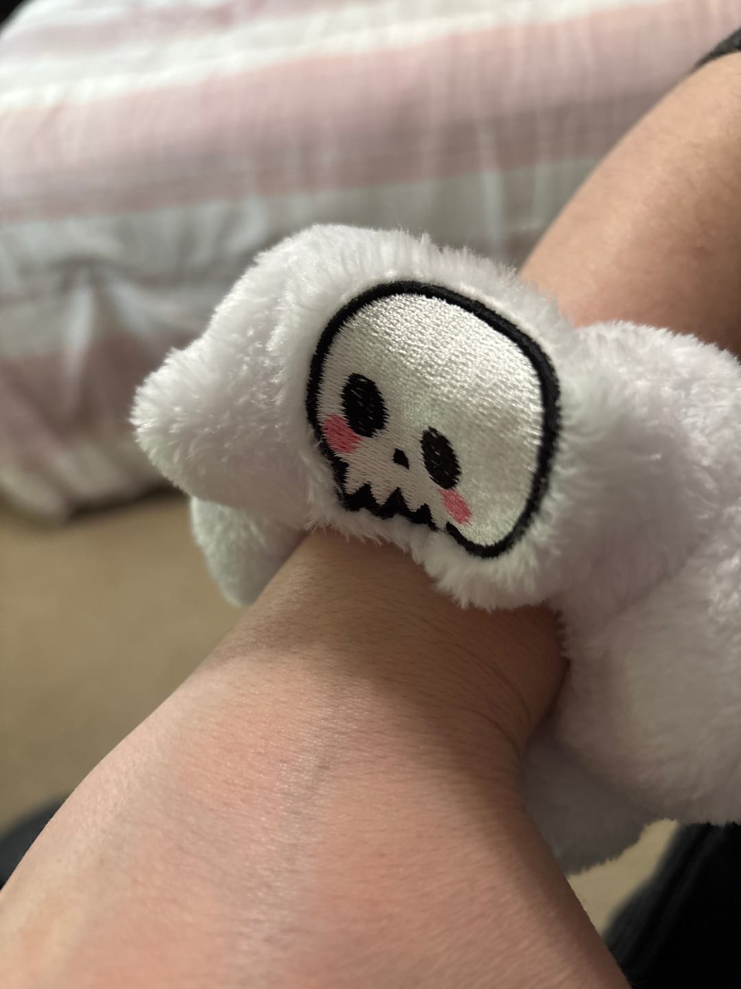 Customer photo review of Cute Skull Handmade Scrunchie