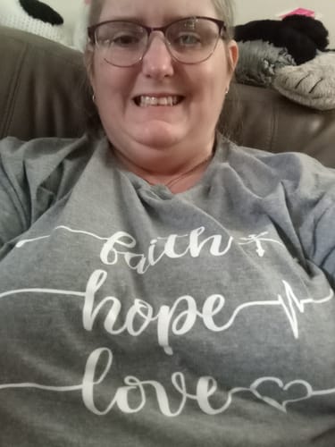 Jennifer T. review of Faith Hope Love Short Sleeve Shirt image 1 out of 1