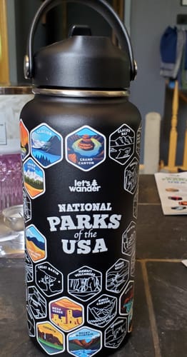 Customer photo review of Let's Wander™ National Parks Water Bottle + Stickers