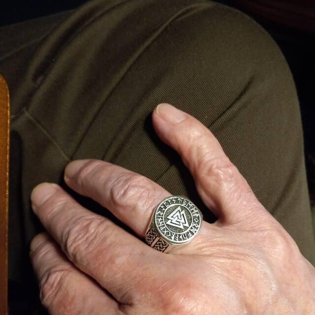 Customer photo review of 925 Sterling Silver Valknut Norse Runes Knotwork Viking Jewelry Ring