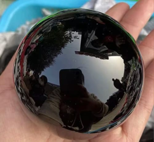 Customer photo review of Black Obsidian Sphere - Grounding