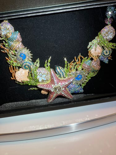 Customer photo review of HEIDI DAUS® "Ocean View" Crystal & Enamel Statement Necklace