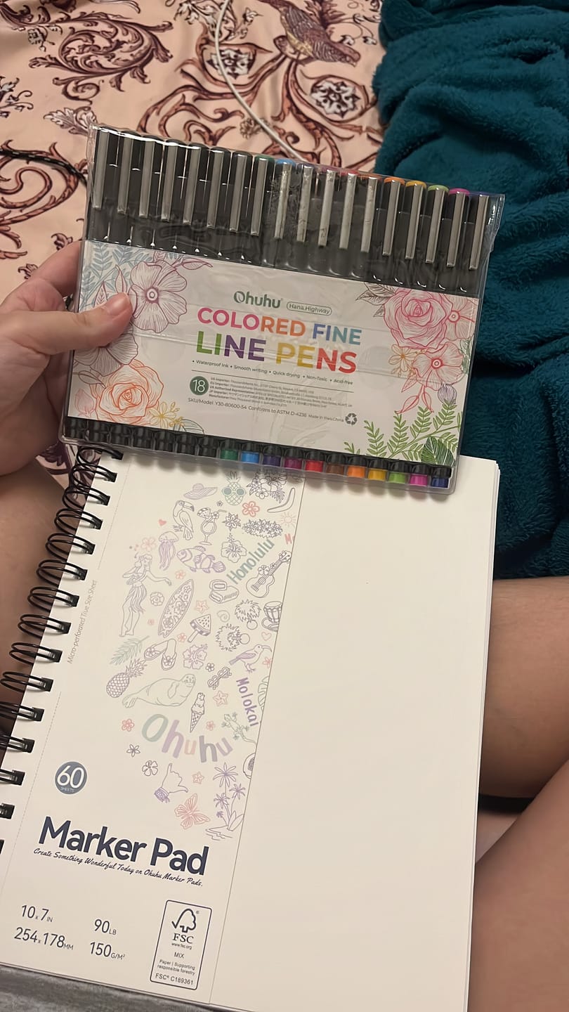 Customer photo review of Ohuhu Hana Highway Fineliner Drawing Pens,18 Pack