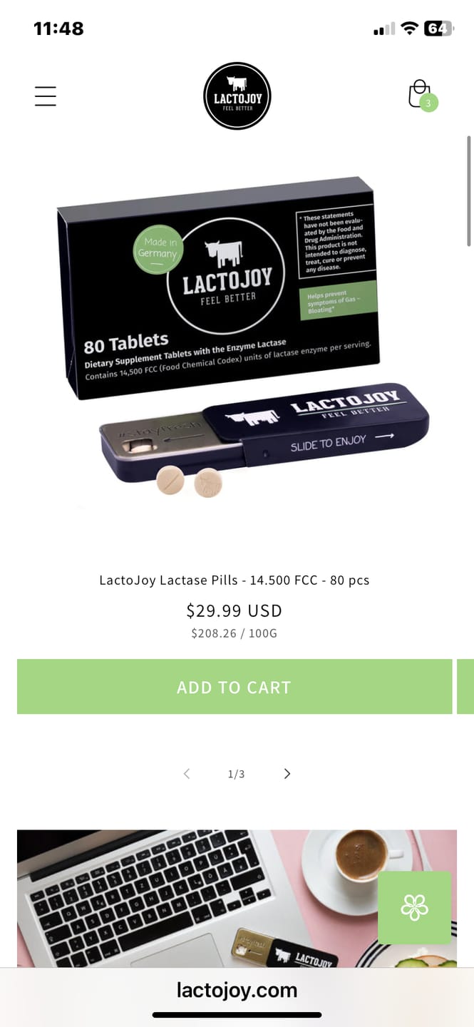 Customer photo review of LactoJoy Lactase Pills - 14.500 FCC - 45 pcs