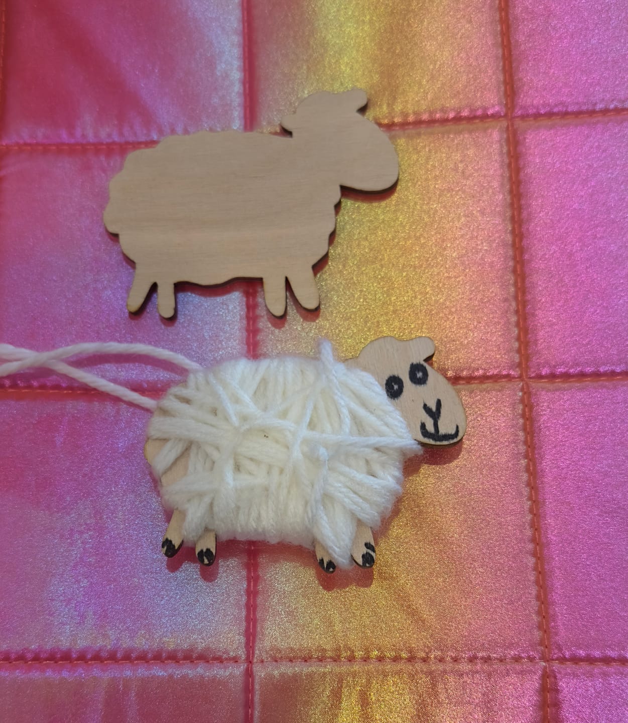 Customer photo review of Unfinished Wood Cute Sheep Shape - Craft - up to 46"