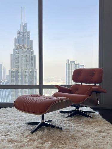 Customer photo review of Lounge Chair And Ottoman Tall CARAMEL/BLACK Bp8026-Black/legs