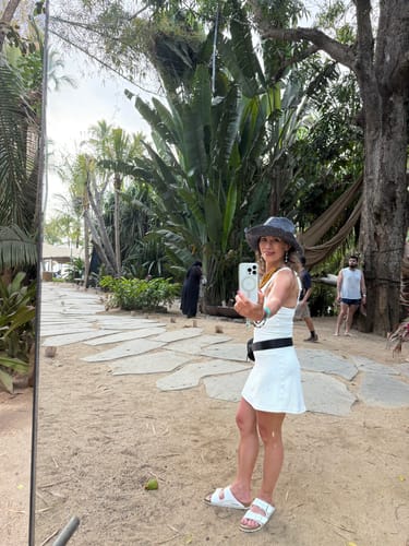 Customer photo review of White Snakeskin Corset Dress