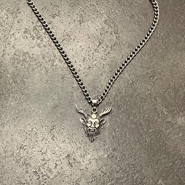 Customer photo review of 925 Sterling Silver Cernunnos God Pendant