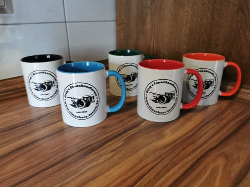 Customer photo review of TassenExpress - Becher Keramik Tasse mit Logo bedruckt 325ml Firmenlogo