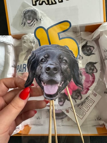 Customer photo review of Personalized Dog Party Pack