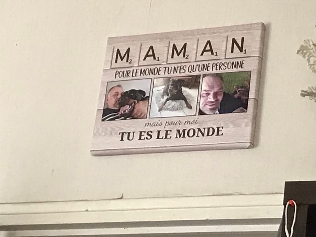 Customer photo review of Maman pour nous tu es le monde - Toile personnalisée