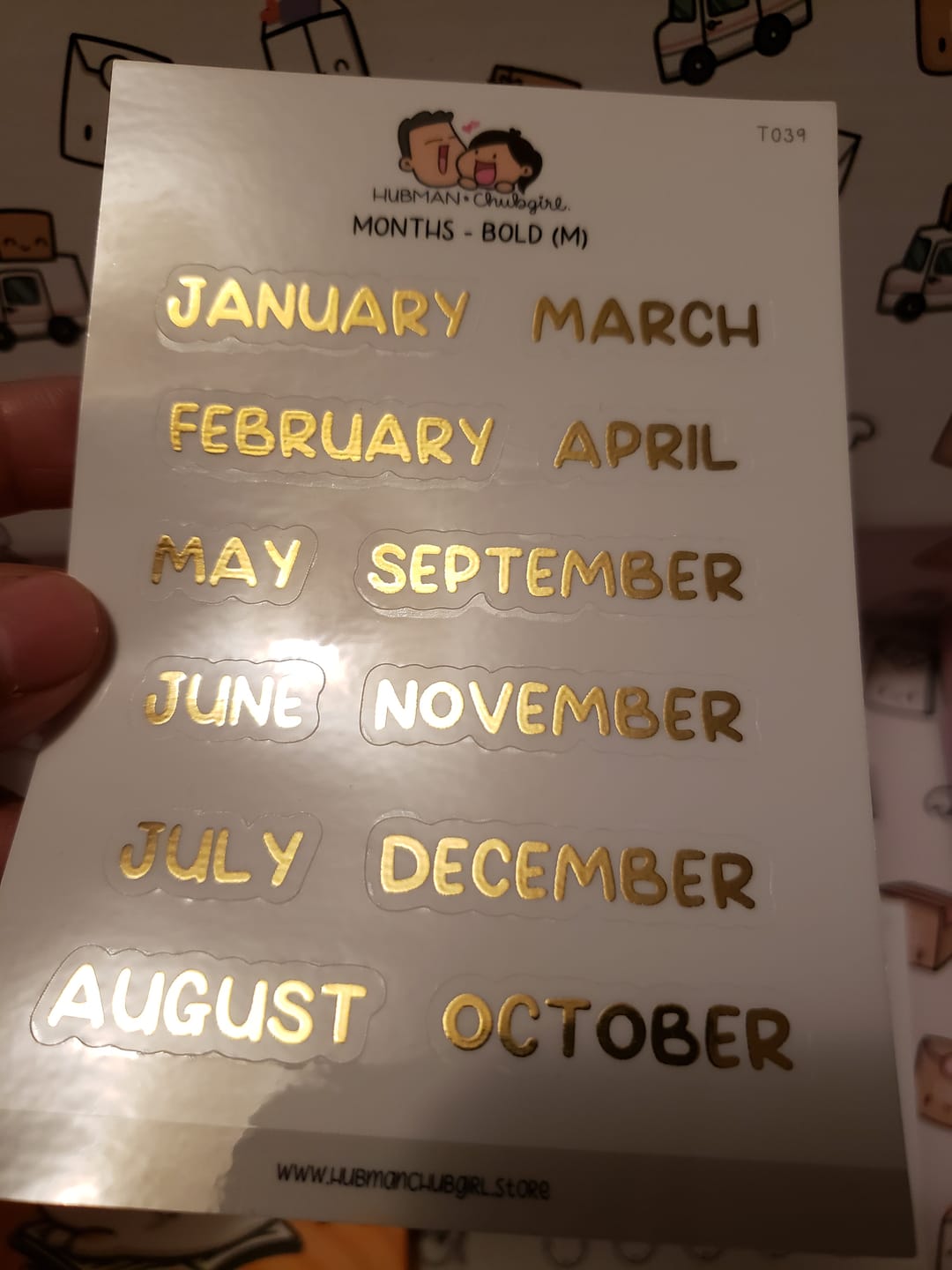 Customer photo review of Months - Bold Text (M) Planner Stickers