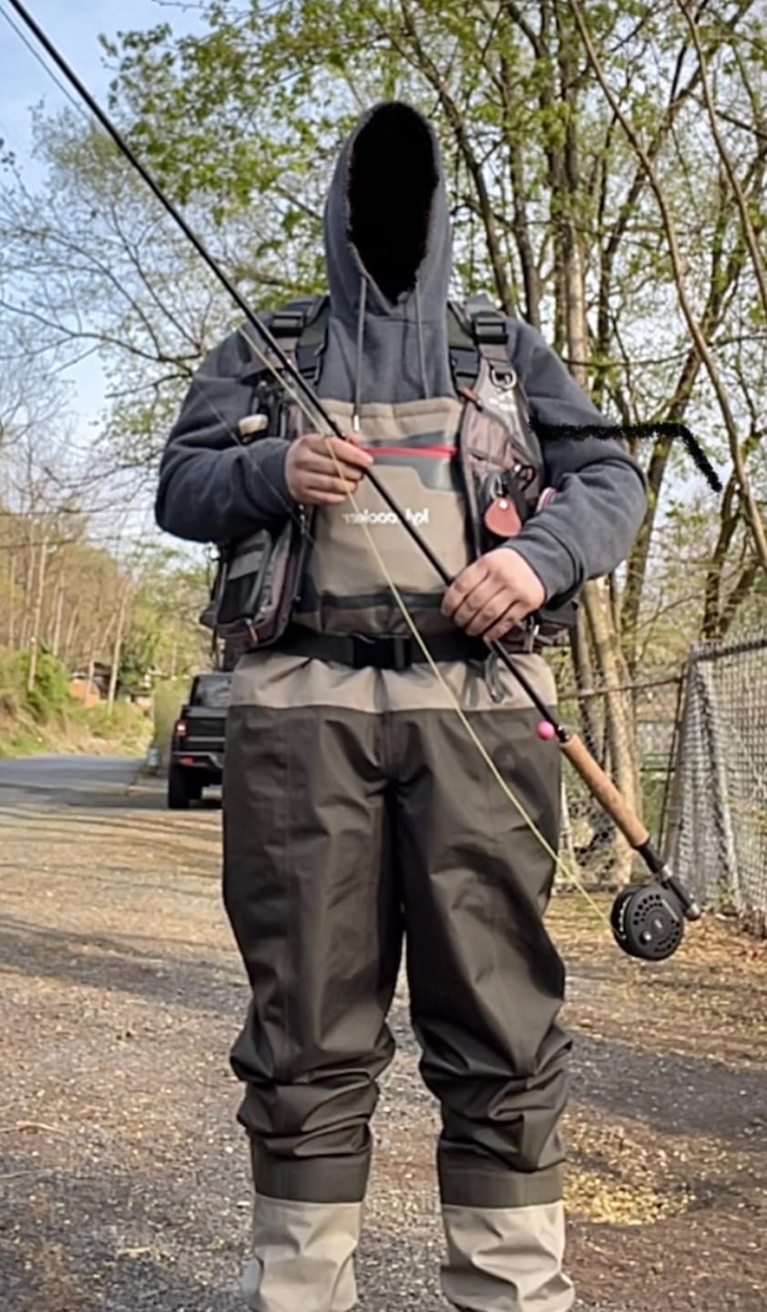 Customer photo review of Kylebooker Waterproof Breathable Stockingfoot Chest Fishing Hunting Waders KB004
