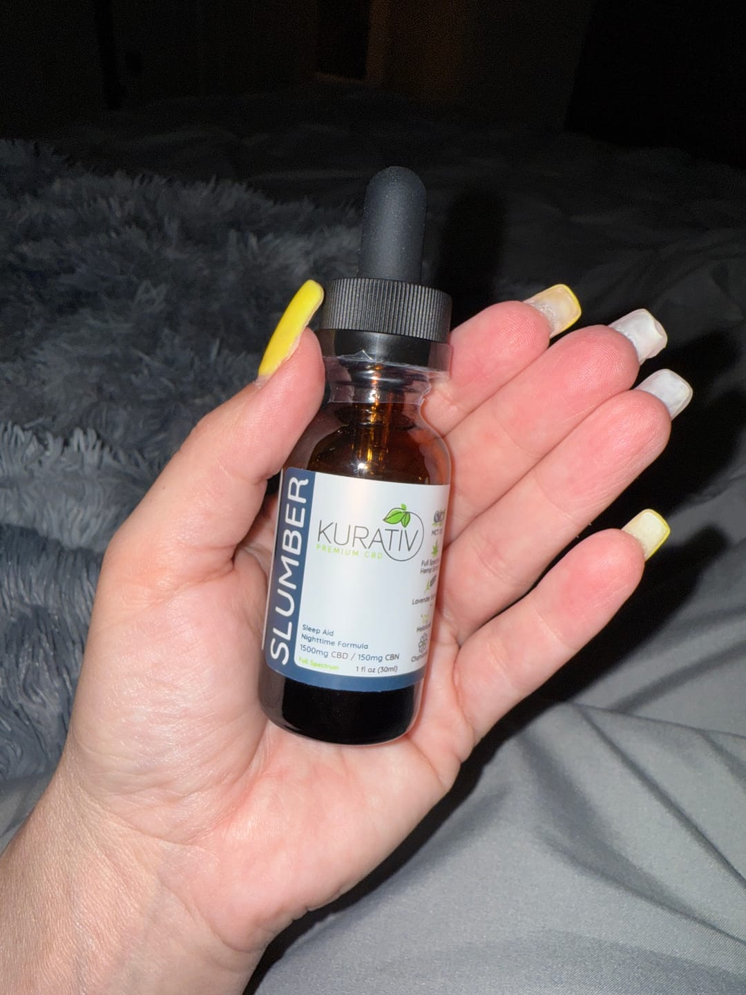 Customer photo review of Slumber CBD:CBN Nighttime Oil 1500mg
