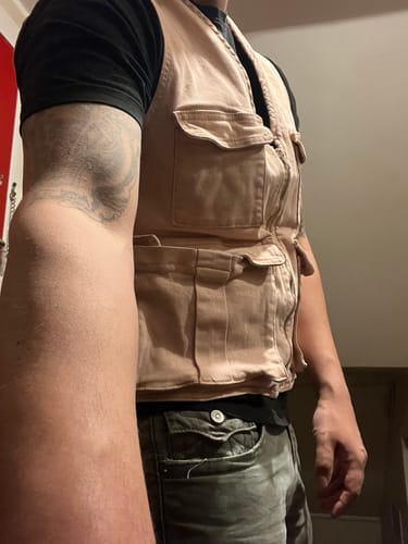 Customer photo review of Utility Soft Pink Denim Gilet Vest