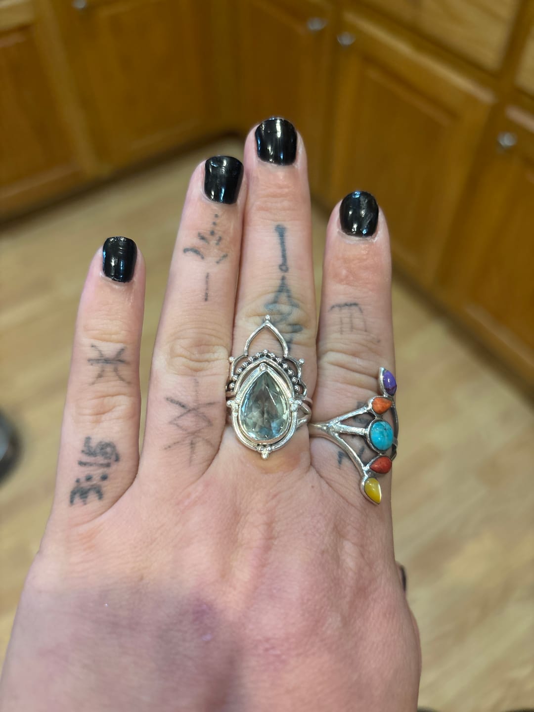 Customer photo review of Teardrop Aquamarine Ring Sterling Silver