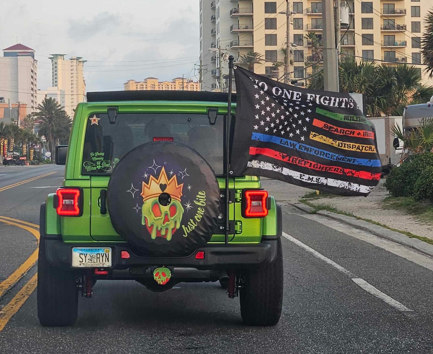 Customer photo review of Evil Queen Poison Apple Spare Tire Cover LT7