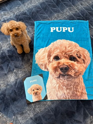 Customer photo review of Petcanva©オーダーメイド ブランケット