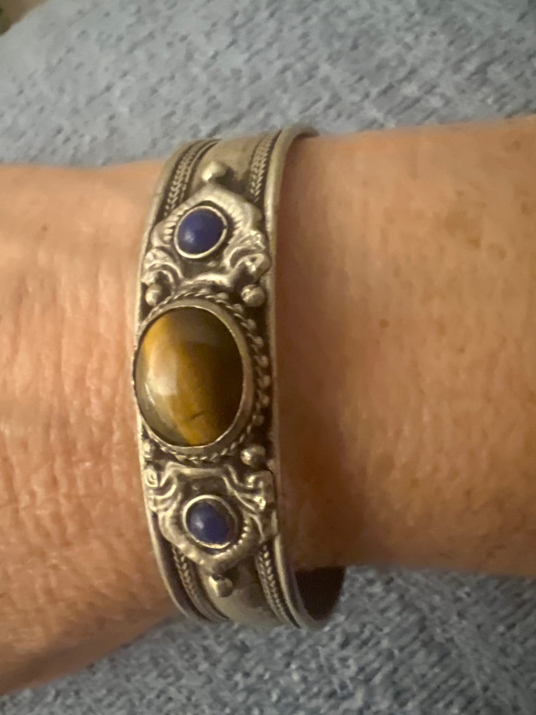 Customer photo review of Tigers Eye Bohemian Cuff Bracelet