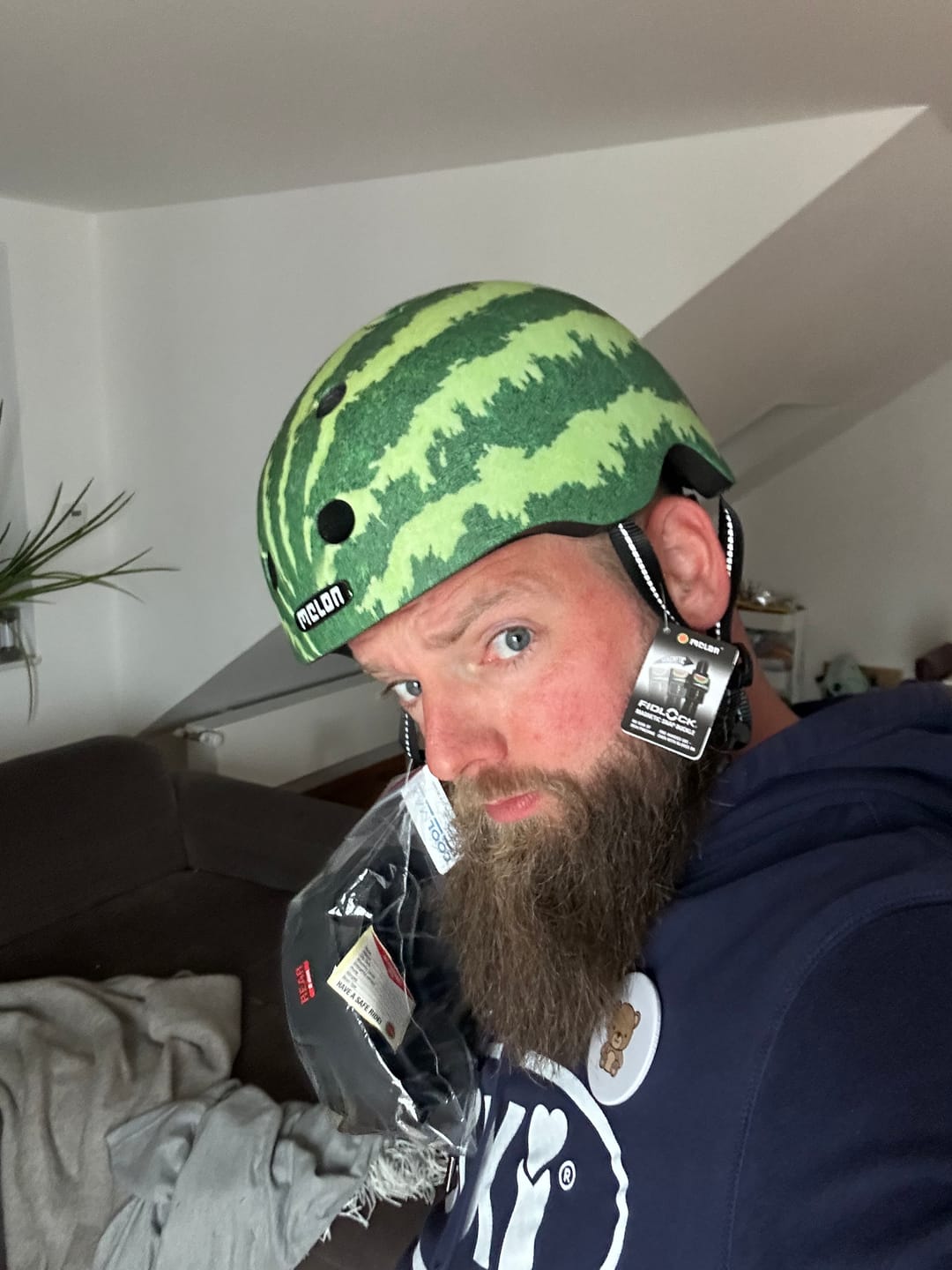 Customer photo review of Melon Bicycle Helmet Urban Active »Real Melon« (Matt)