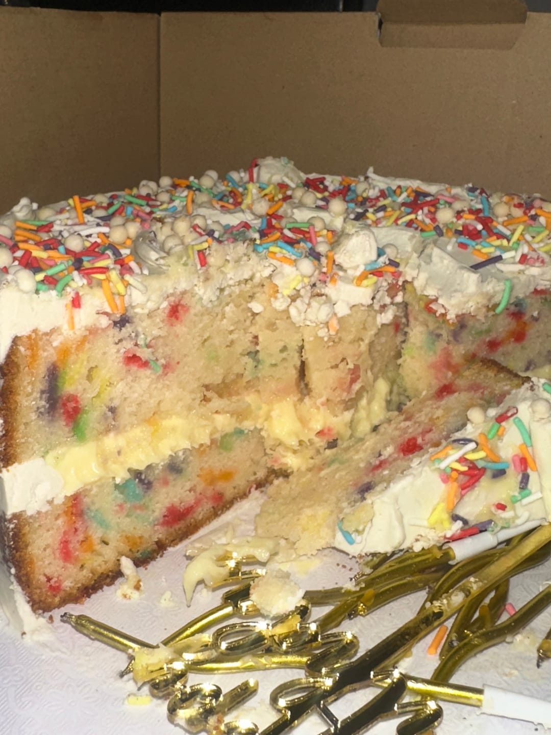 Customer photo review of funfetti cake