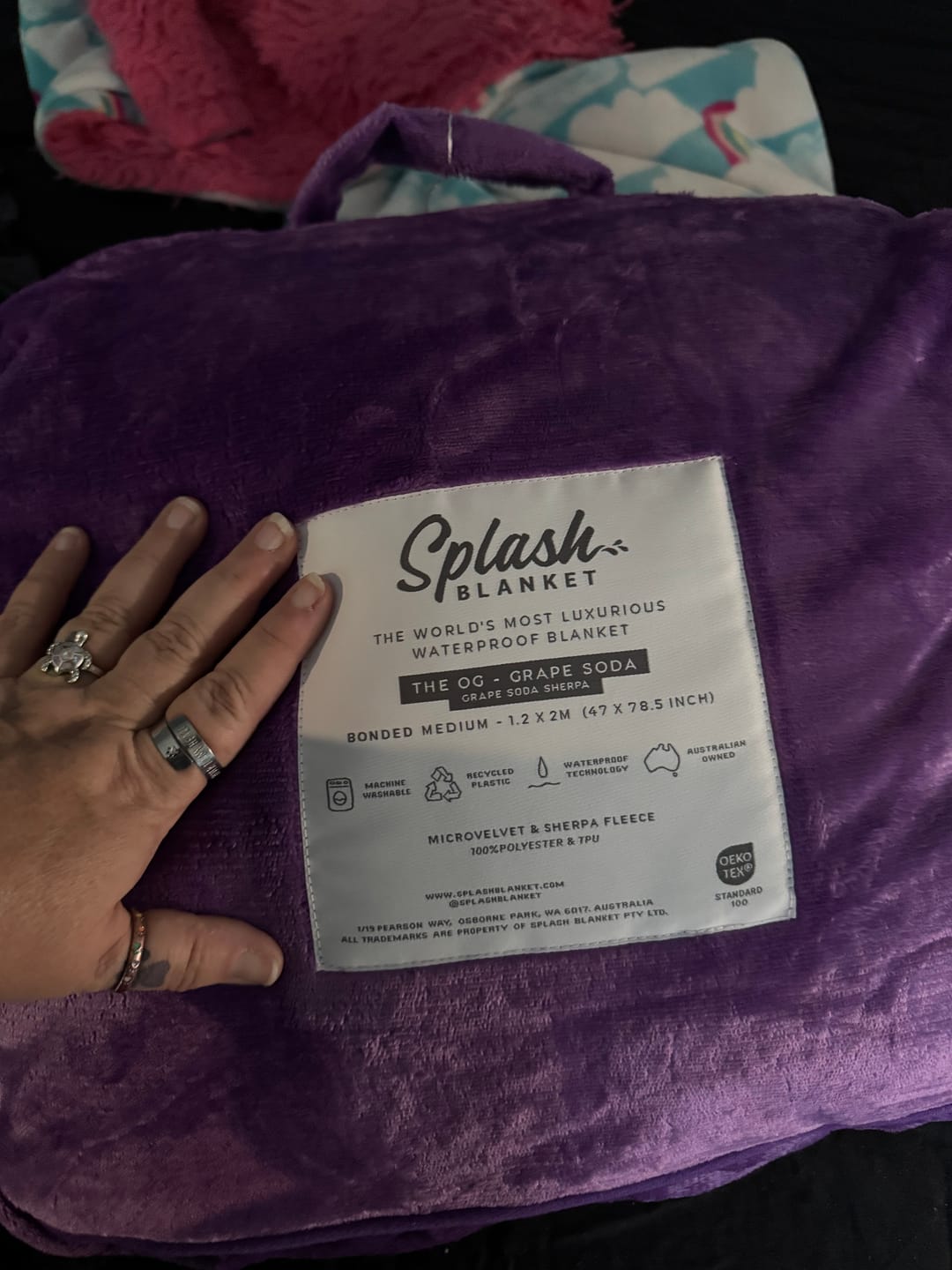 Customer photo review of Waterproof Splash Blanket™ - Grape Soda The OG