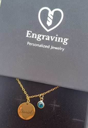 Customer photo review of Necklace: Name Birthstone