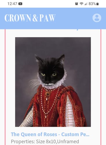 Customer photo review of The Laughing Cavalier - Custom Pet Canvas