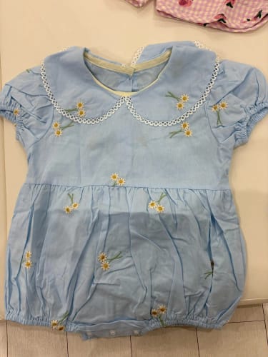 Customer photo review of Blue Embroidery Flower Romper