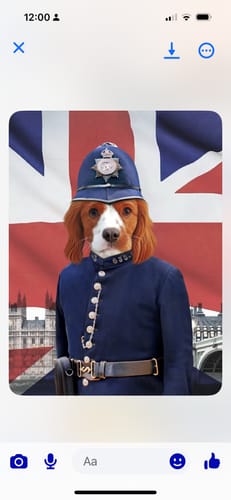 Customer photo review of The British Police Officer: Custom Pet Portrait
