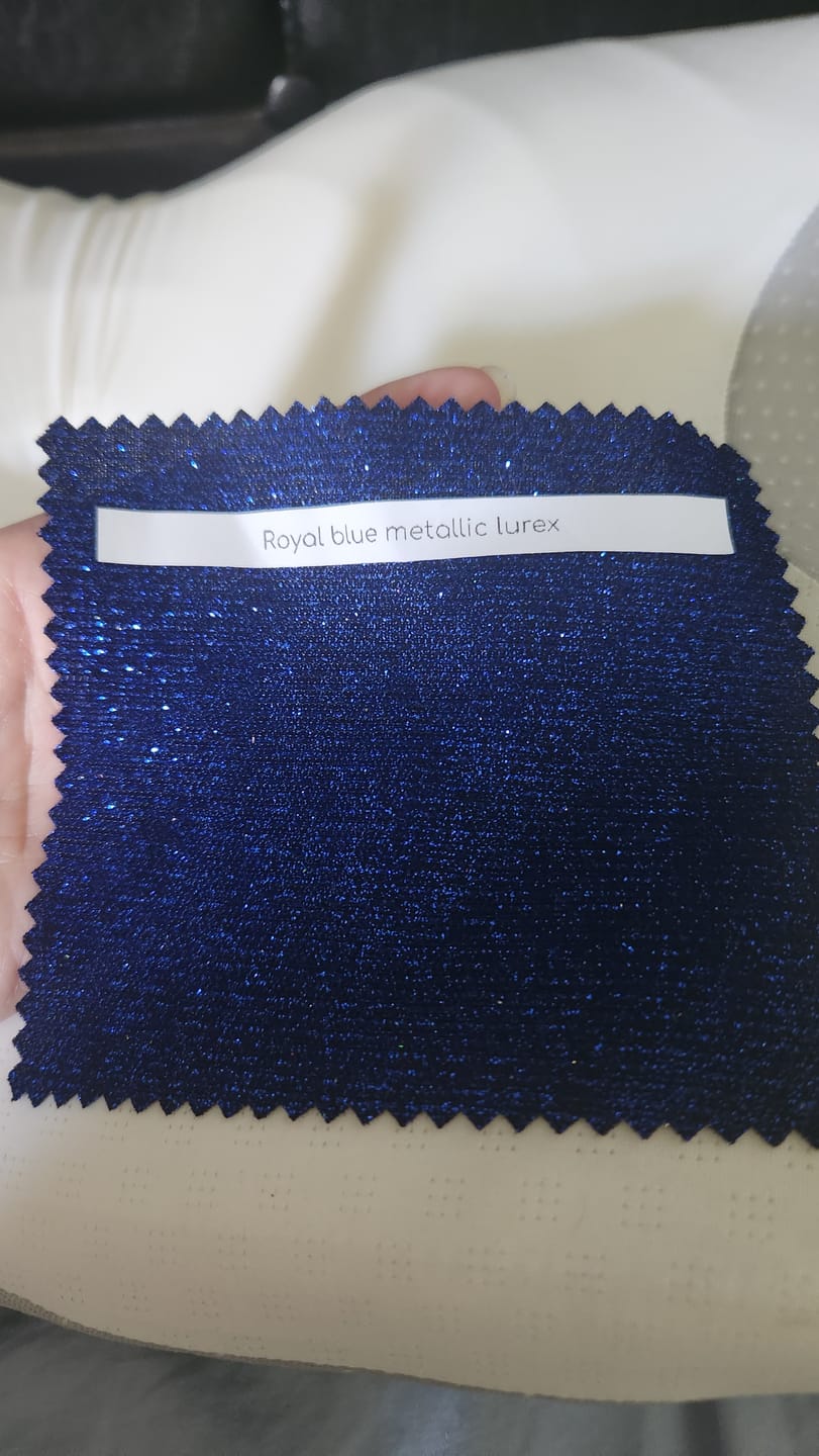Customer photo review of Royal Blue Stretch Metallic Lurex