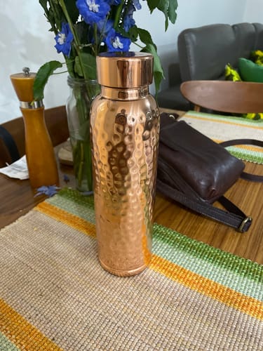 Customer photo review of Hammered Pure Copper Water Bottle 950ml