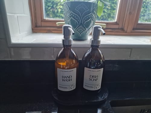 Customer photo review of Black Marble Oval Tray