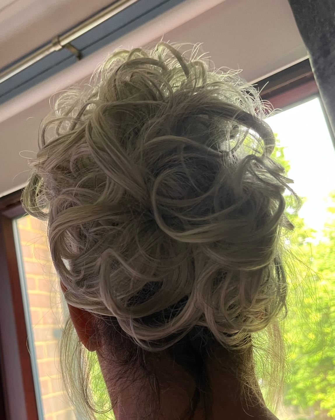 Customer photo review of Stranded Flicky Messy Scrunchie Bun - Colour #52 Light Grey