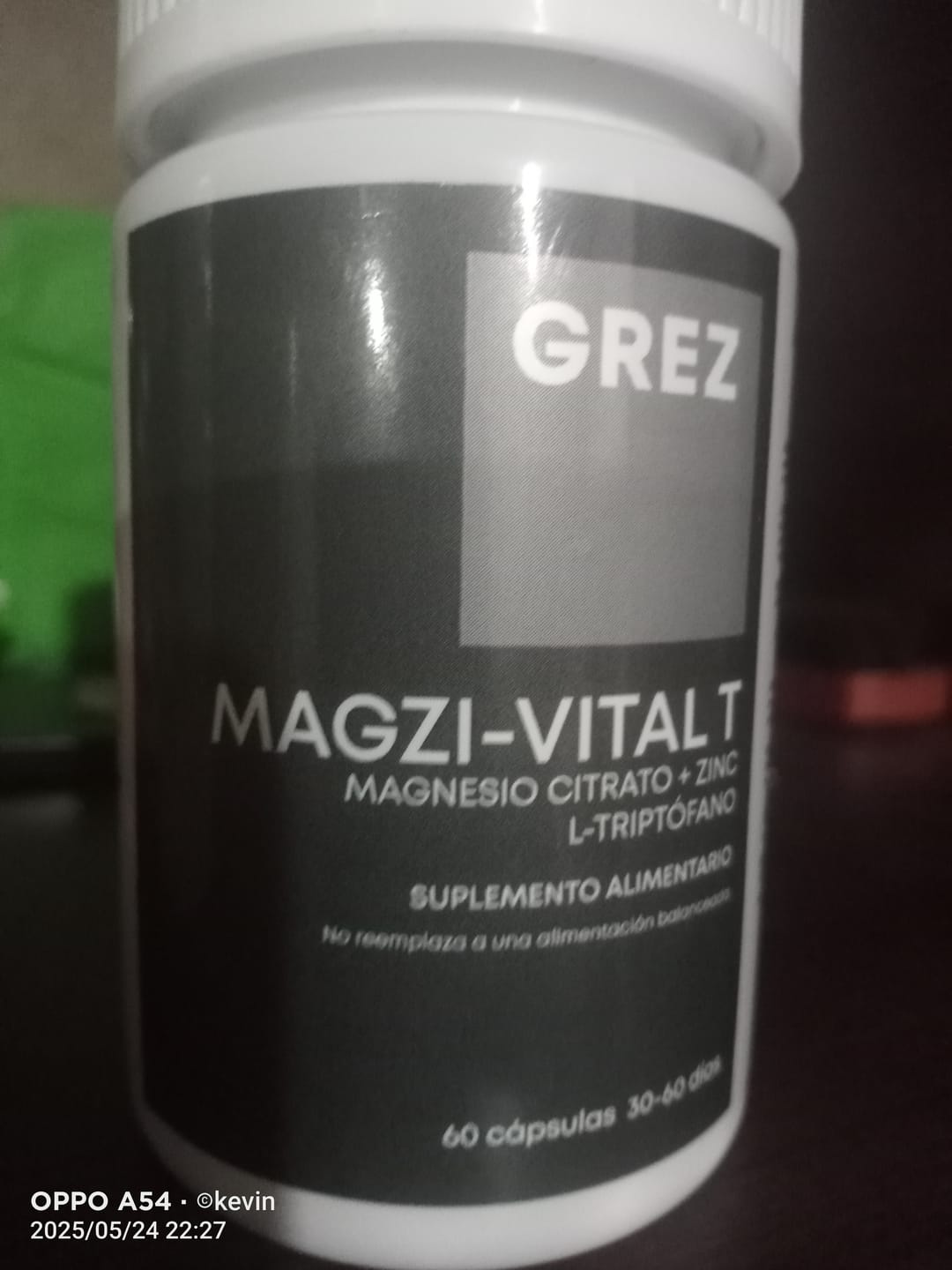 Customer photo review of MAGZI-VITAL T - Magnesio bisglicinato + Zinc + Aminoácido para el Sueño - 60 cápsulas