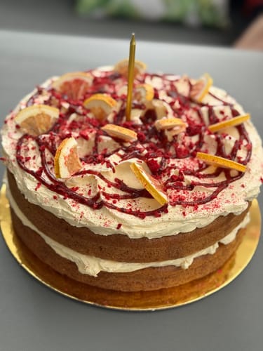 Customer photo review of Lemon & Raspberry Cake (Vegan)