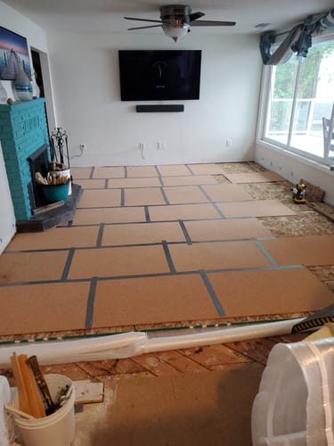 Customer photo review of 1/4" (6mm) Cork Underlayment Sheets
