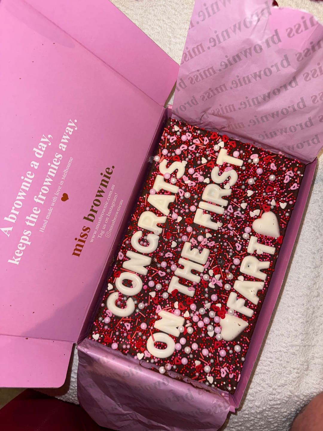 Customer photo review of Custom Love Brownie