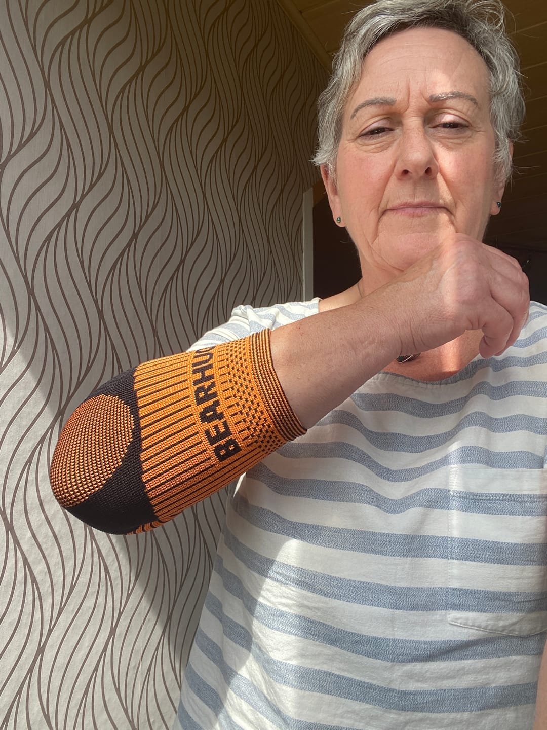 Customer photo review of Elbow Compression Support Sleeve For Tennis Elbow Recovery
