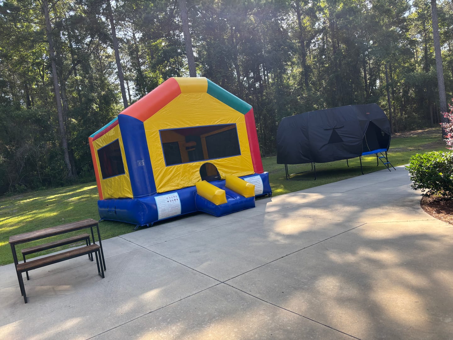 Customer photo review of Trampoline Tent for 14 FT Curved Pole Round Trampoline