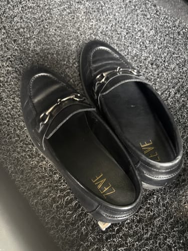 Customer photo review of Penny Loafer Horsebit Silver Buckle - Black Leather (Crepe Sole)