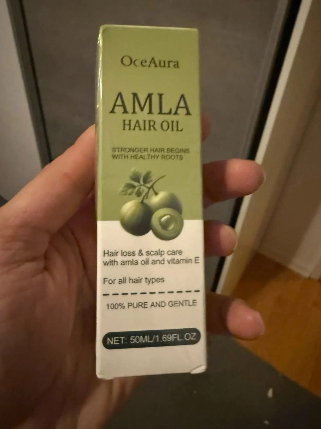 Customer photo review of Amla Oil Leave-In Conditioner Hair Growth Damaged Ends — Olive | KIMLUD
