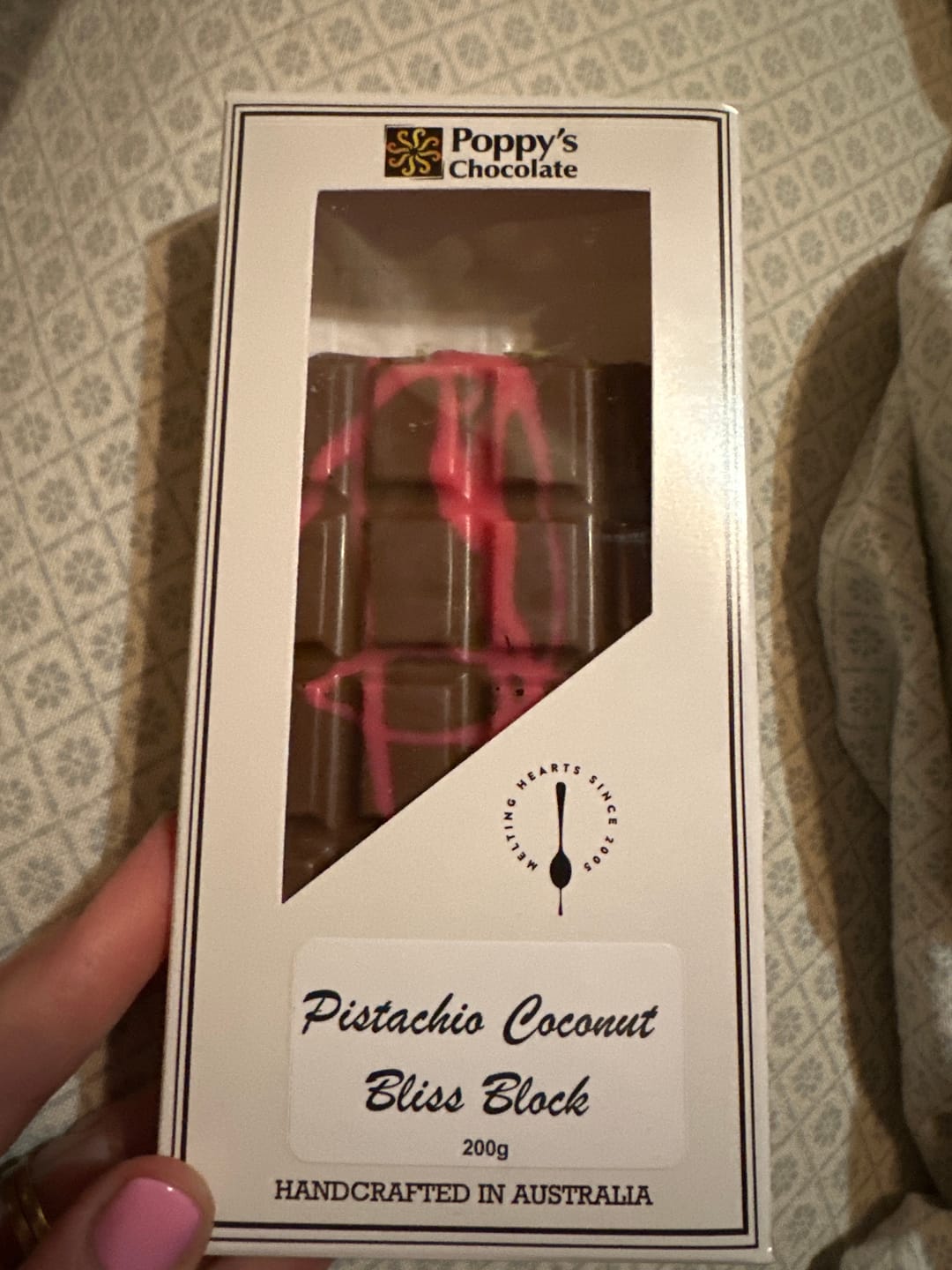 Customer photo review of Pistachio Coconut Bliss Block