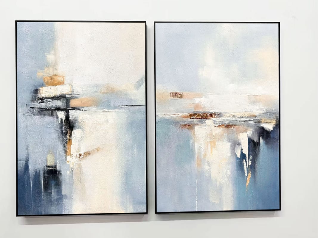 Customer photo review of Abstract Painting Canvas Set of 2 #AP070