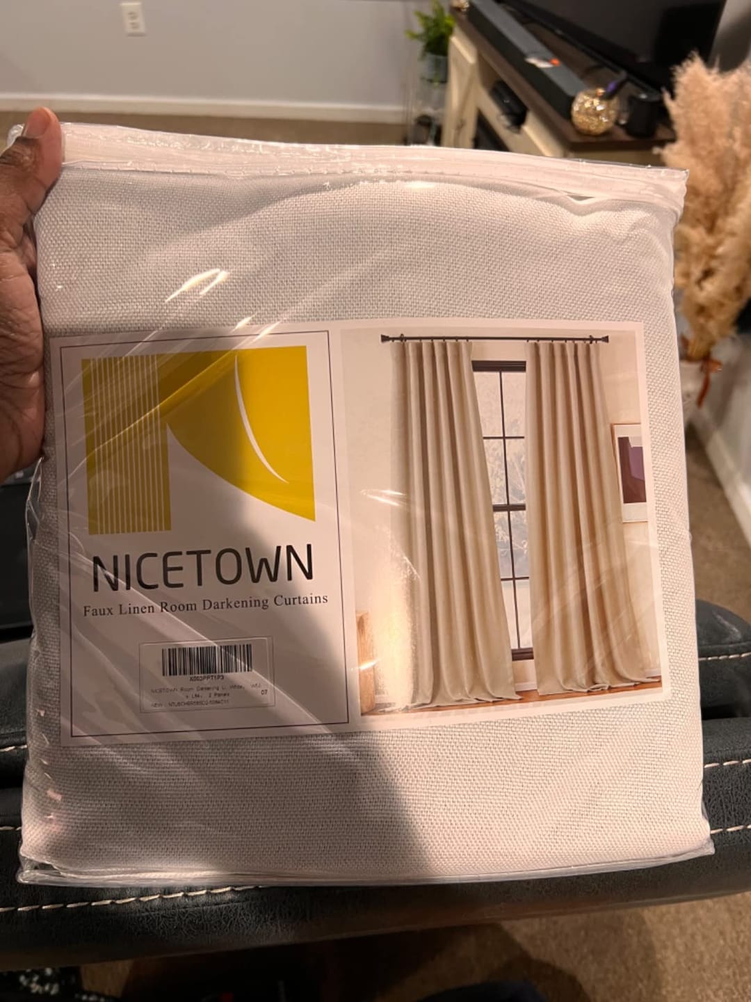 Customer photo review of Zoe Linen Look Soft Custom Curtain