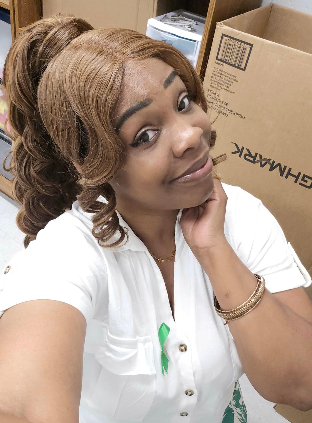 Customer photo review of Zury Sis Miss Bang Lace Part Drawstring Ponytail - SOFIA