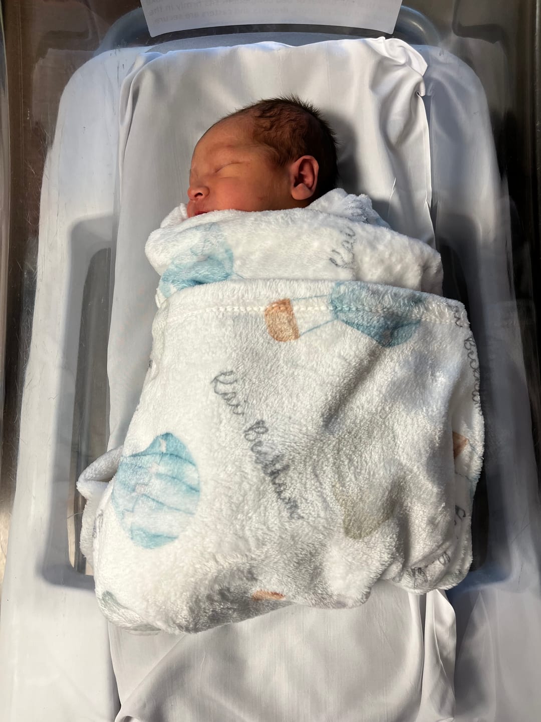 Customer photo review of Hot Air Balloons Personalized Baby Blanket, Blue