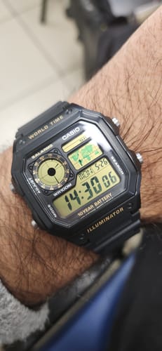 Customer photo review of Reloj World Time Royale Casio Vintage AE-1200WH-1BVDF Negro Pantalla Verde